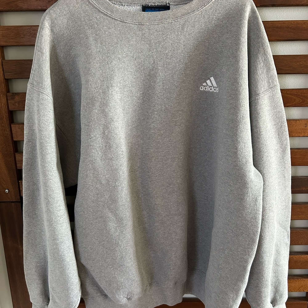 Adidas Men's Crewneck Gray Sweater